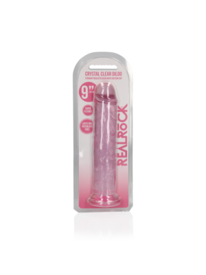 Straight Realistic Dildo with Suction Cup - 9'' Pink