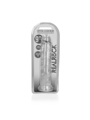 Straight Realistic Dildo with Suction Cup - 9'' Clear