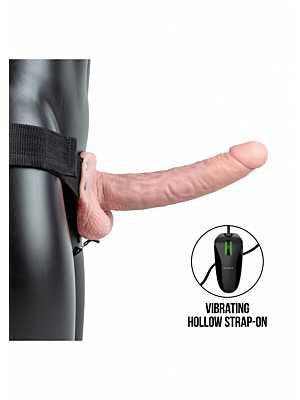 Realrock - Vibrating Hollow Strap-on with Balls - 9 / 23 cm