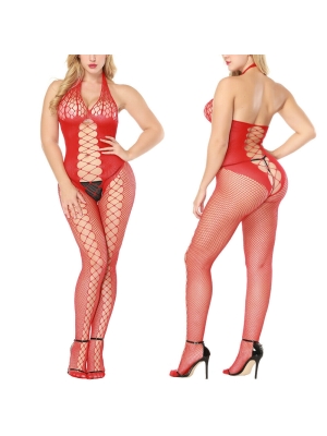 Bodystocking Elisa Crotchless Red