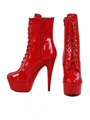 Plus - Men Size Low Boots in Vingly Side zip - Red