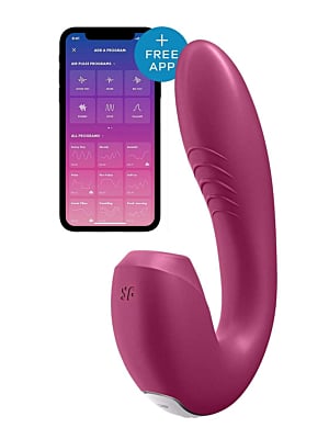 Satisfyer Sunray Air Pulse + G-Spot Vibrator App Controlled Berry