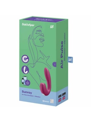 Satisfyer Sunray Air Pulse + G-Spot Vibrator App Controlled Berry