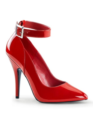 Pleaser stiletto heel high heels ankle strap pumps red patent