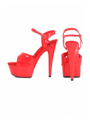 Red Patent Pump Sandals