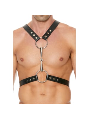 SHOTS OUCH MEN'S HARNESS WITH METAL BIT
