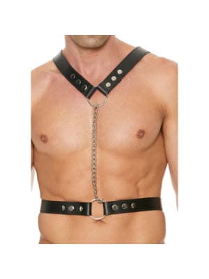 Twisted Bit Black Leather Harness - Black