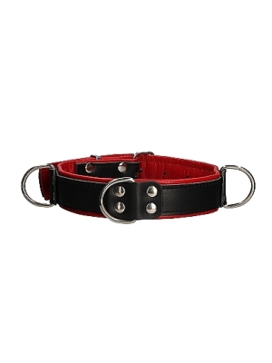 Shots Ouch Deluxe Bondage Collar Black / Red
