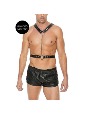 Shots Ouch Twisted Bit Leather Harness Black
