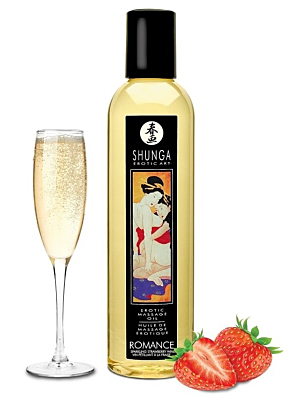 Λάδι για Ερωτικό Μασάζ Shunga Strawberry Wine 240 ml - Massage Oil - Διεγερτικό Gel