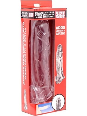 Realistic Clear Penis Enhancer and Ball Stretcher - Transparent