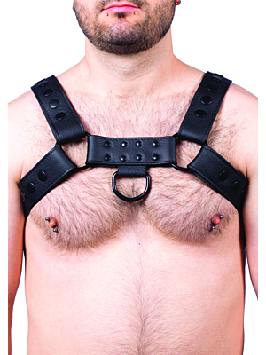 Snap Real Leather Harness Black - Taille