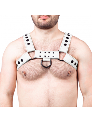 Snap Leather Harness White - Taille  L/XL