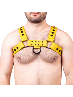 Snap Leather Harness Yellow - Taille