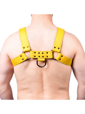 Snap Leather Harness Yellow - Taille