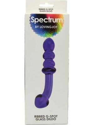 Loving Joy Spectrum Ribbed G-Spot Glass Dildo - Γυάλινο Ομοίωμα Πέους