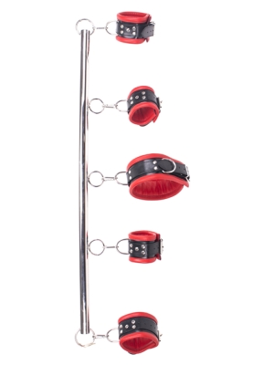 Spreader Bar deluxe set - Red Leather