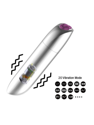 Rechargeable Powerful Bullet Vibrator USB 20 Functions - Shine Black
