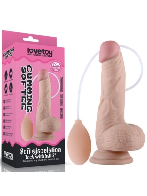 Lovetoy Soft Ejaculation Cock With Balls 20 cm - Flesh Dildo Εκσπερμάτισης