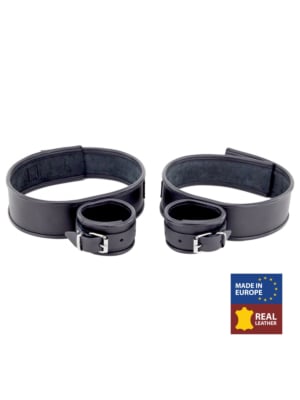 Thigh / hand Real leather restraint cuffs