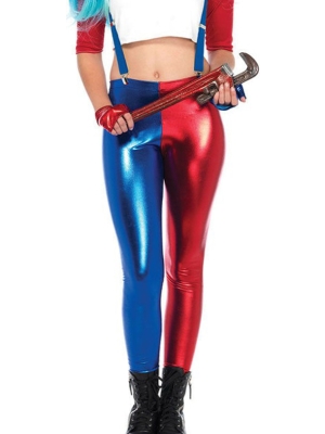 Misfit Hipster Λαμέ παντελόνι κόκκινο-μπλε