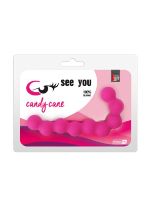 SEE YOU CANDY CANE ANAL BEADS FUCHSIA