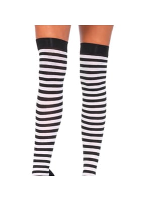 Striped Stockings - Black/White