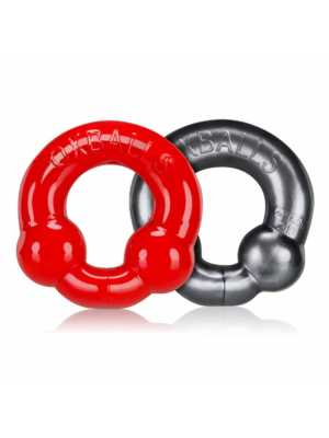 Σετ Δαχτυλίδια Πέους Γκρι - Κόκκινο - Oxballs Ultraballs Ring 2pcs 3cm