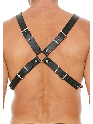 Men's Leather And Chain Harness One Size