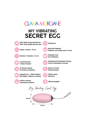 Επαναφορτιζόμενο Δονούμενο Κολπικό Αυγό My Vibrating Secret Egg με Remote Control (Ροζ) - Clara Morgane