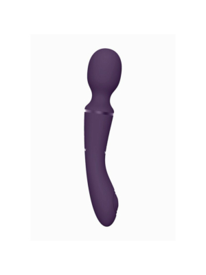 VIVE-NAMI Rechargeable Pulse-Wave Double-Ended Silicone Wand W/Interchangeable Sleeves - Purple..
