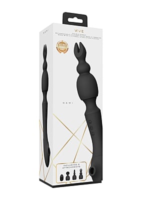 Nami - Pulse Wave and Vibrating Wand - Black