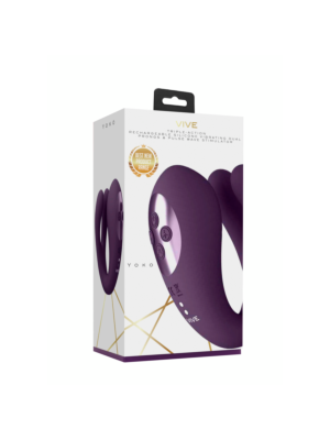 Yoko - Triple Action Vibrator Dual Prongs with Clitoral Pulse Wave Purple