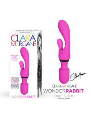 Δονούμενο Ραβδί - Επαναφορτιζόμενος Δονητής Μασάζ Σιλικόνης Wonder Rabbit Vibrator (Ροζ) - Clara Morgane
