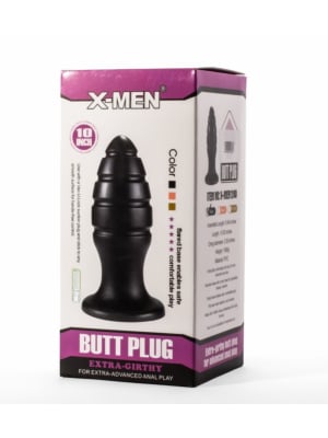 X-Men 10" Extra Girthy Butt Plug Black VIII