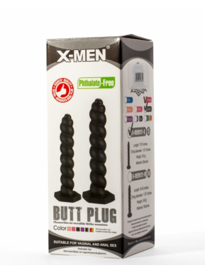 X-Men 7.87" Silicone Butt Plug Black S