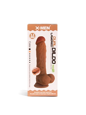 X-MEN 8.4 inch Dual Layered Dildo Brown