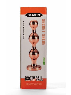 X-Men Secret Shine Booty Call Metal Butt Plug with Gem Gold M