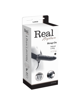 Vibrating hollow strap-on real rapture 8 black