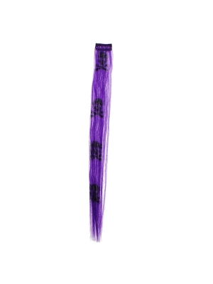 Aprox. 40cm Purple Skull & Crossbones Print Hair Highlights/ Extensions
