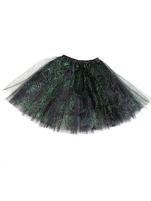 3-Layer Emerald Green Cobweb Design Tutu Skirt