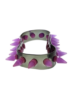 Alter Ego UV Black Necklace / Chocker With Purple Spikes