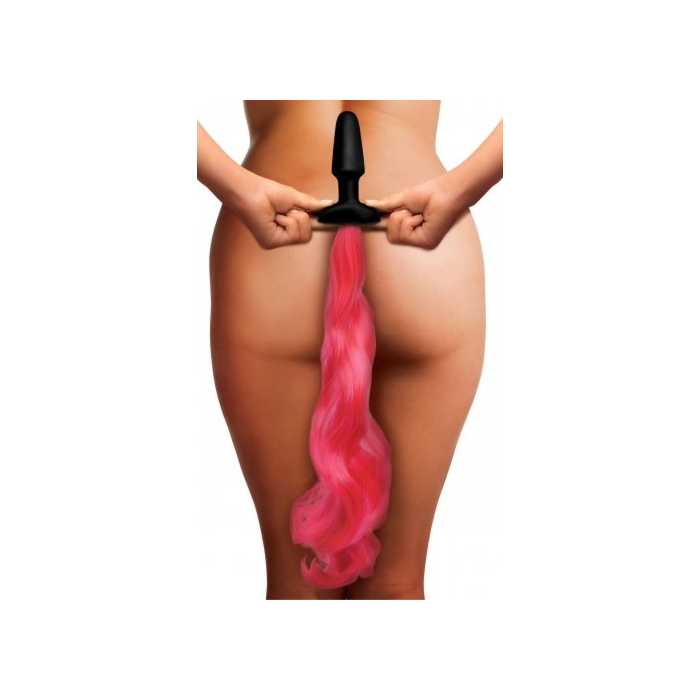 INTENSE PINK SILICONE PONY TAIL PLUG