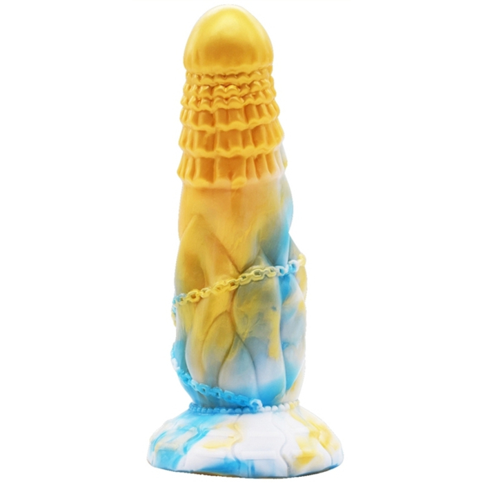 Μη Ρεαλιστικό XXL Ομοίωμα Πέους Fheniks Dildo 18 x 6cm - Χρυσό/Μπλε