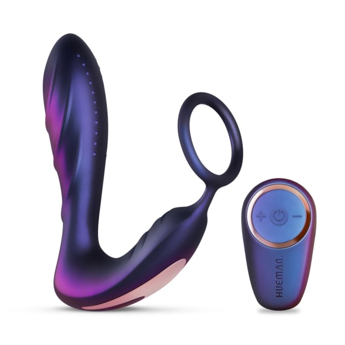 Hueman Black Hole Vibrating Cockring + Plug 11 x 3.3cm
