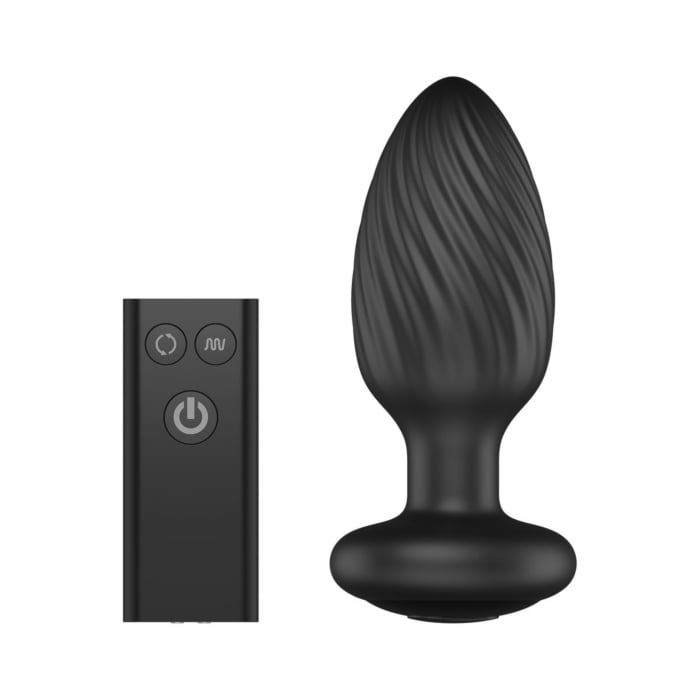 Tornado - Remote Control Rotating Butt Plug - Black