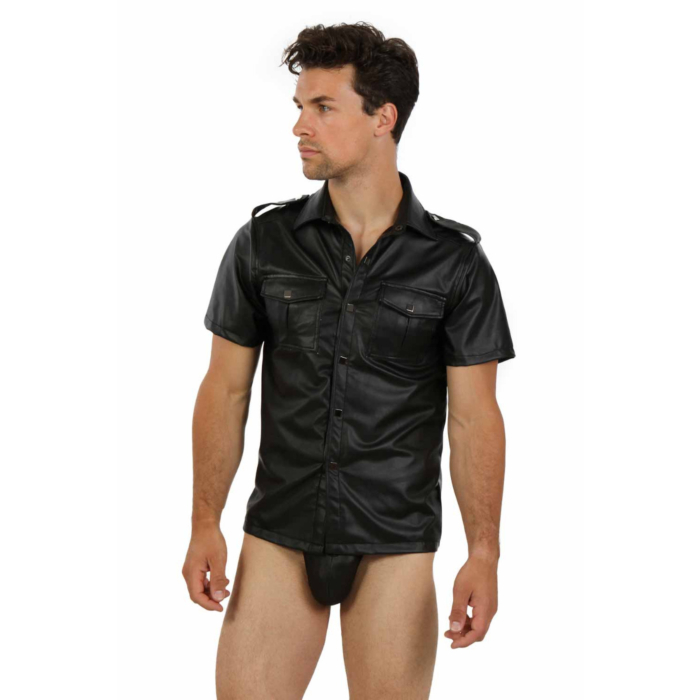 Mens Leatherlook Shirt - Fetish Top