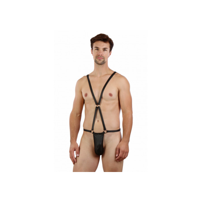 Body Thong In Lacquered Lycra 19252-BK