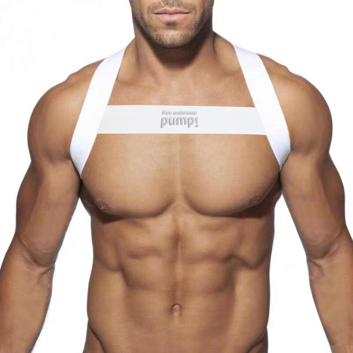 Sexy Harness for Men White Pump os