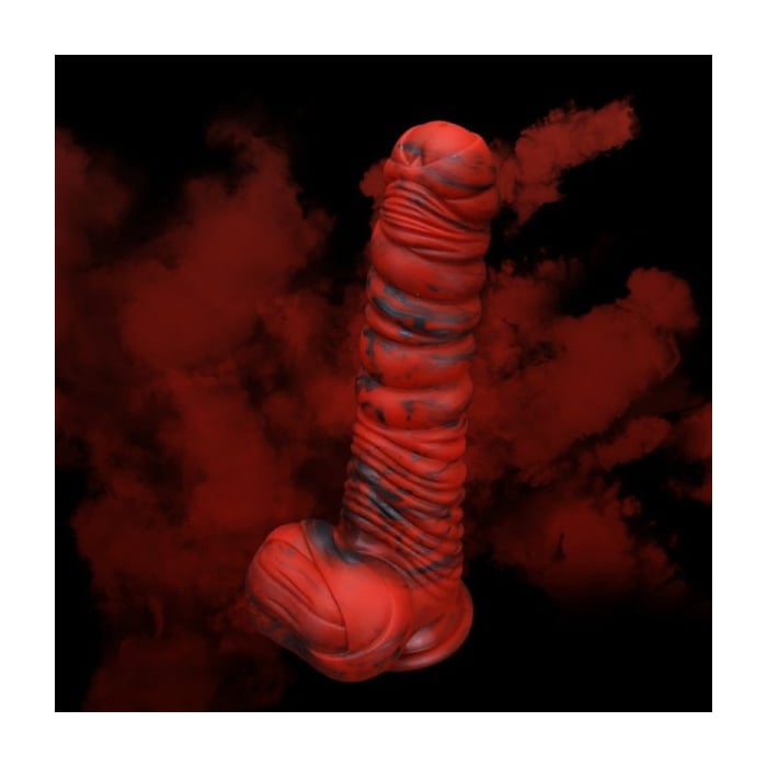 Thick Threaded Silicone Dildo – Lava Demon